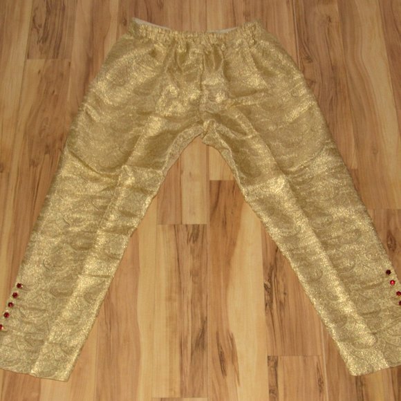 Vintage 50s 60s Gold Cigarette Capri Pants - Picture 2 of 12